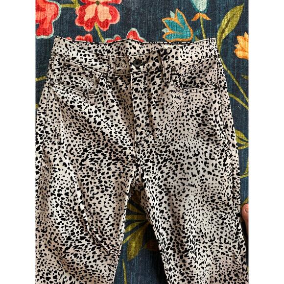rag & bone Hana Grey Cheetah High Rise Velvet Jeans Size 27 - Picture 5 of 9